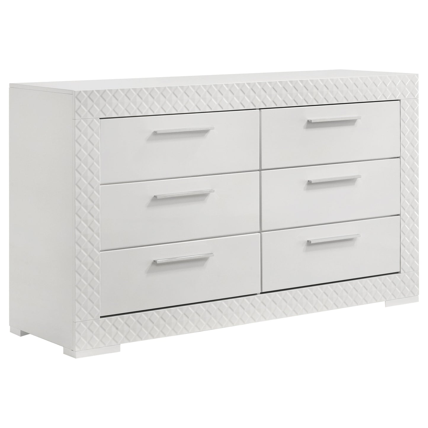 Ives 6-drawer Dresser Cabinet White High Gloss