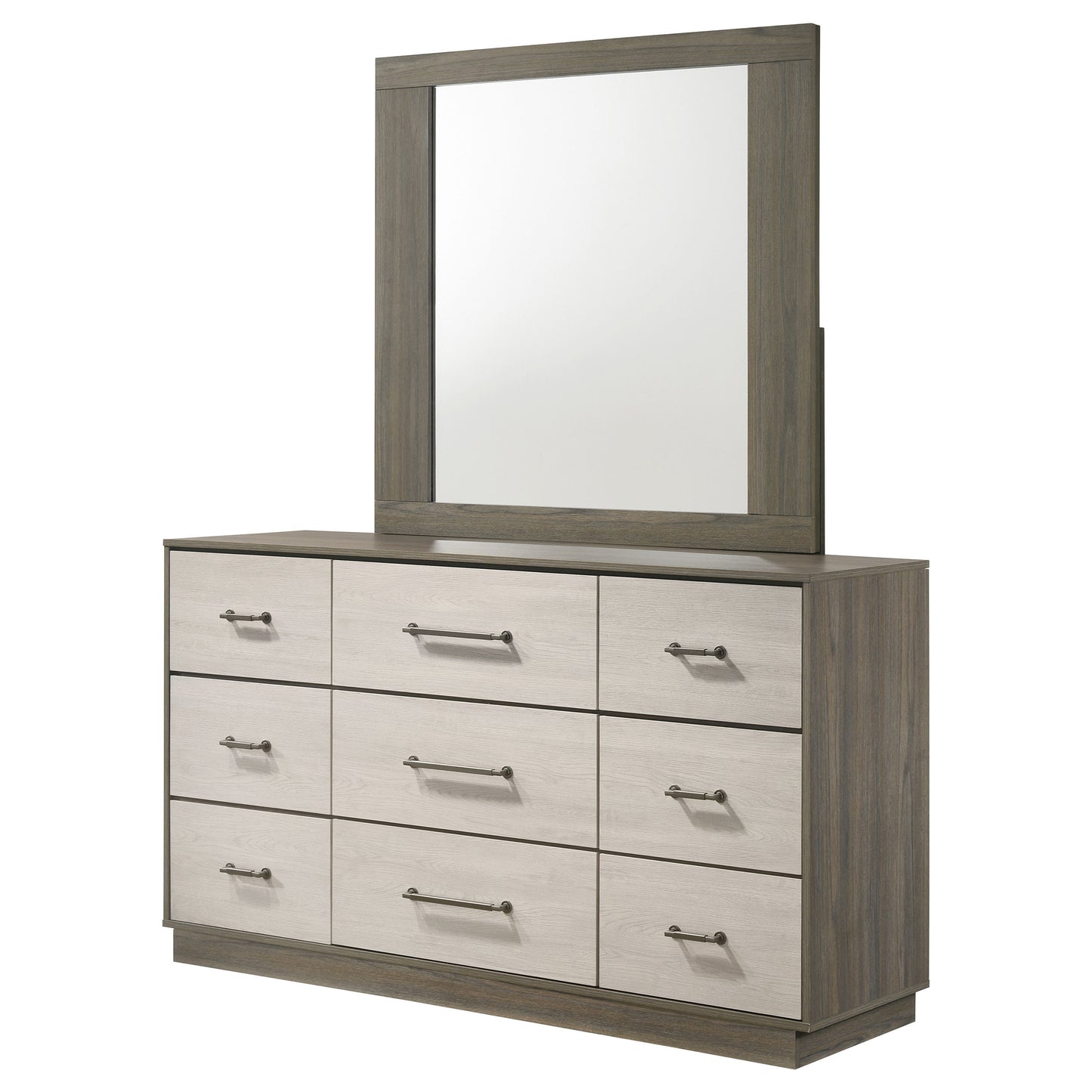 Fenwick 9-drawer Dresser with Mirror Grey Oak