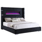 Tisdall Upholstered Queen Flame Visualizer Bed Black