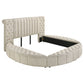 Sonya Upholstered Queen Round Storage Bed Ivory