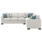 Ashford Chenille Upholstered Sleeper Sectional Sofa Greige