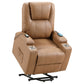 Armstrong Upholstered Power Lift Massage Recliner Camel