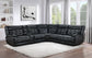 Hewitt Leather Upholstered Power Reclining Sectional Black