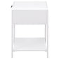 Amherst 1-drawer Radio Weave Cane Metal Bedside Table White