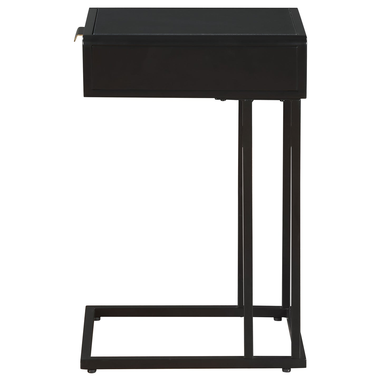 Amherst 1-drawer Radio Weave Cane Metal Side Table Black