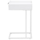 Amherst 1-drawer Radio Weave Cane Metal Side Table White