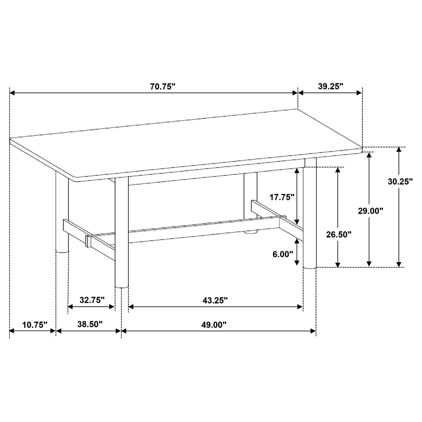 Biltmore 71-inch Rectangular Wood Dining Table Walnut