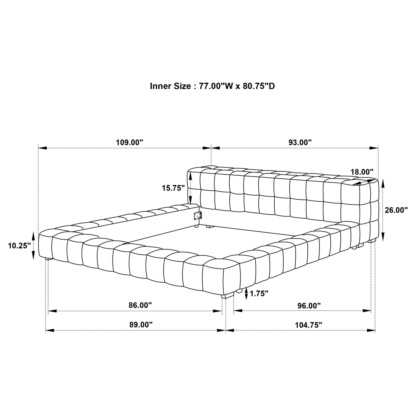 Trinity Upholstered Eastern King Platform Bed Spruce