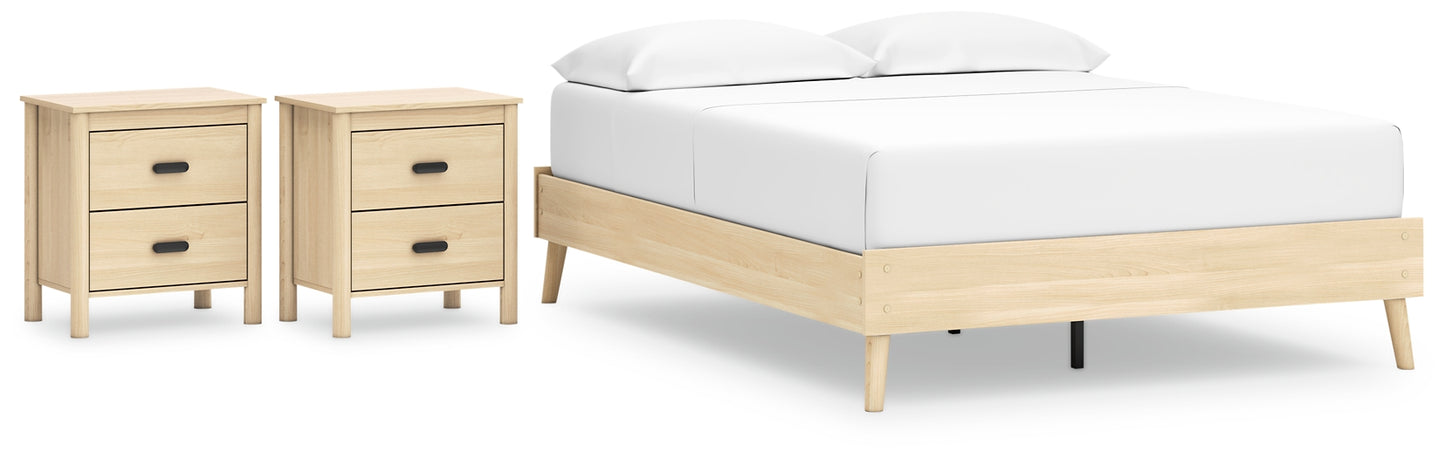 Cabinella Queen Platform Bed with 2 Nightstands