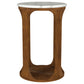 Berkeley Round Marble Top Side Table White and Brown