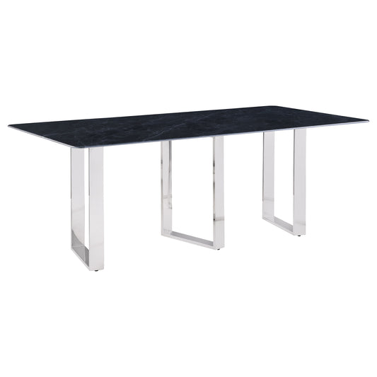 Desden 79-inch Rectangular Sintered Stone Dining Table Grey