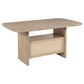 Kailani Cane Counter Height Storage Dining Table Beige Oak