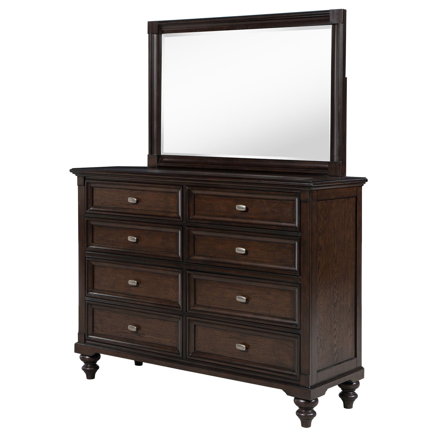 Andover 8-drawer Dresser and Mirror Dark Oak