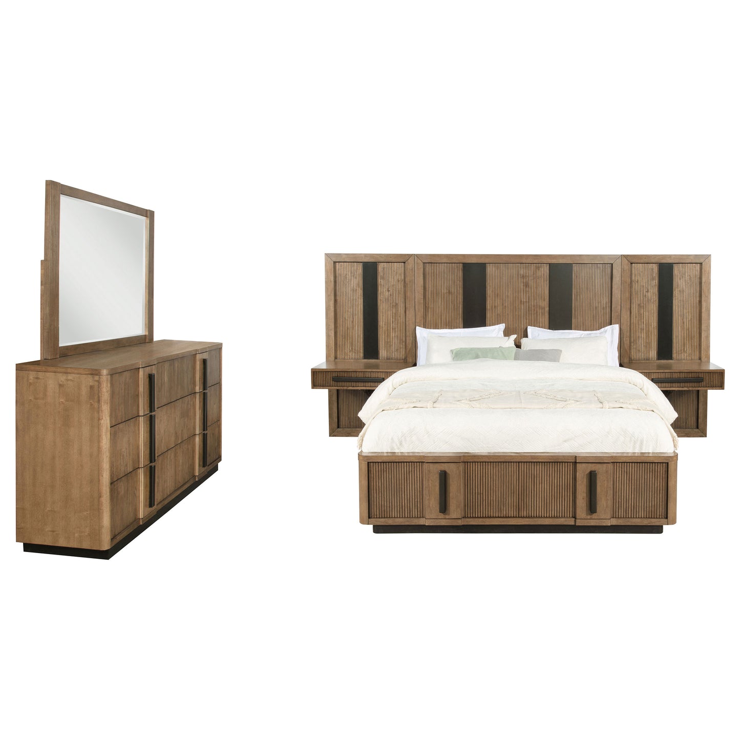 Terrace 5-piece Eastern King Panel Bedroom Set Ash Brown