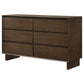 Glenwood 6-drawer Dresser Cabinet Warm Brown