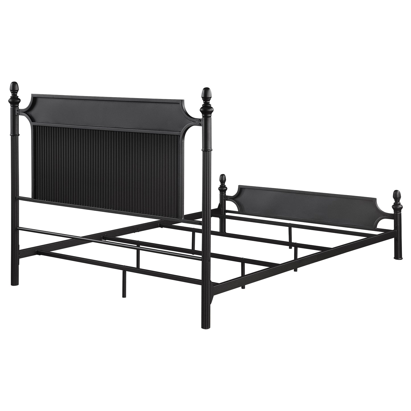 Cameron 51-inch Metal Queen Panel Bed Black