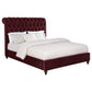 Devon 57-inch Upholstered Full Panel Bed Wine Red