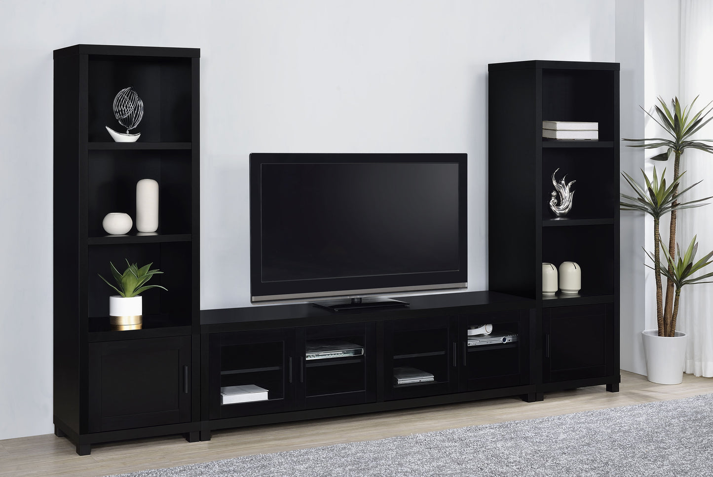 Jupiter 3-piece Entertainment Center 79-inch TV Stand Black