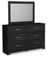 Belachime Twin Panel Bed with Mirrored Dresser and Chest