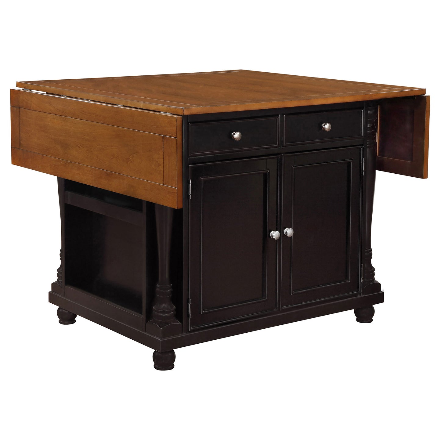 Slater 2-drawer Drop Leaf Kitchen Island Table Black