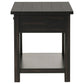 Payne 1-drawer Wood End Table with Shelf Distressed Java