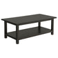 Payne Wood Coffee Table with Shelf Distressed Java