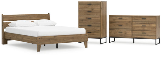 Deanlow Queen Platform Panel Bed with Dresser and Chest