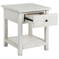 Payne 1-drawer Wood End Table with Shelf Distressed White