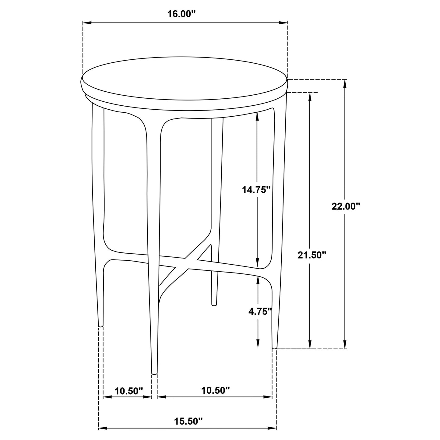 Baldwin Round Marble Top Side Table White and Gold