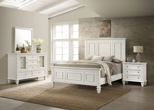 Sandy Beach 4-piece California King Bedroom Set Cream White