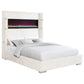 Tisdall Upholstered Queen Flame Visualizer Bed Cream