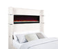 Tisdall 67-inch Upholstered Eastern King Fireplace Bed Black