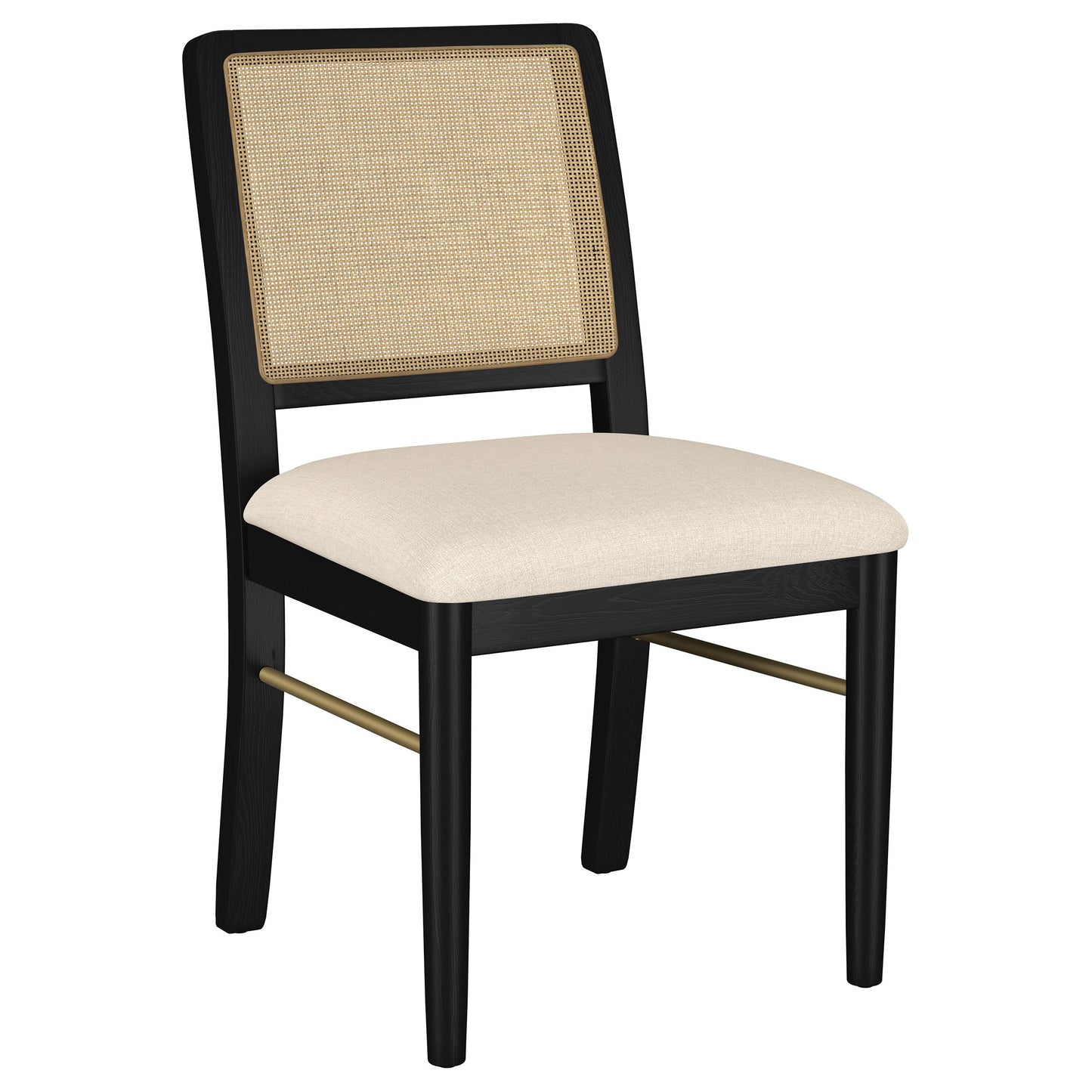 Arini Rattan Cane Dining Side Chair Black (Set of 2)