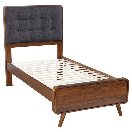 Robyn Wood Twin Platform Bed Dark Walnut