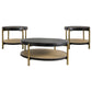 Arini 3-piece Round Coffee and End Table Set Black