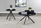 Briggs Round Marble Printed Glass Top Coffee Table Black