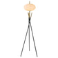 Layton White Orb Shade Tripod Floor Lamp Black