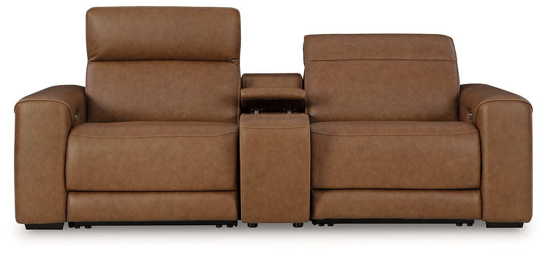 Magic Man 2-Piece Power Reclining Sectional Loveseat with Console