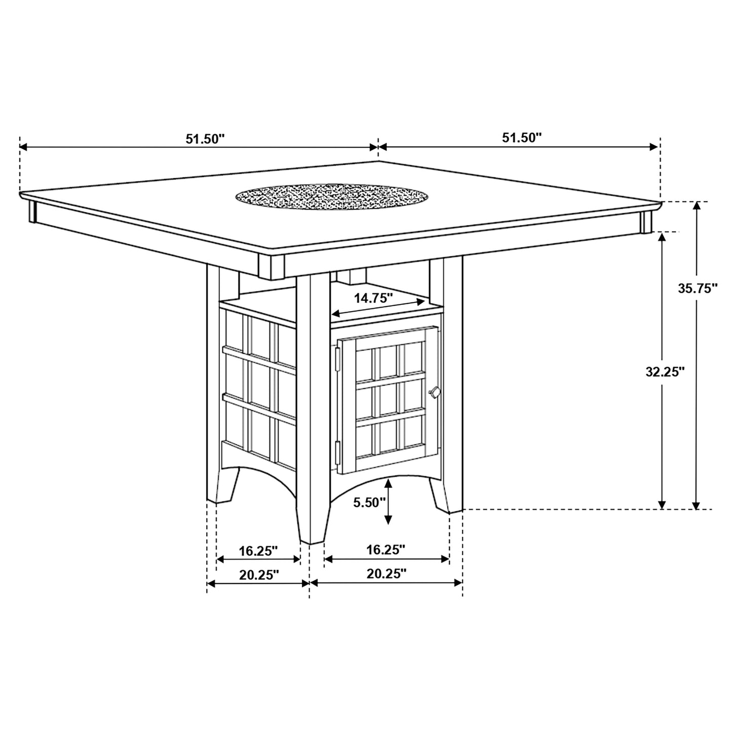 Gabriel 7-piece Square Counter Height Dining Set Cappuccino