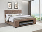 Senna Upholstered California King Audio Flame Visualizer Bed Brown