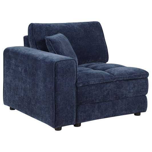 Atlantic Corduroy Upholstered LAF Arm Chair Blue