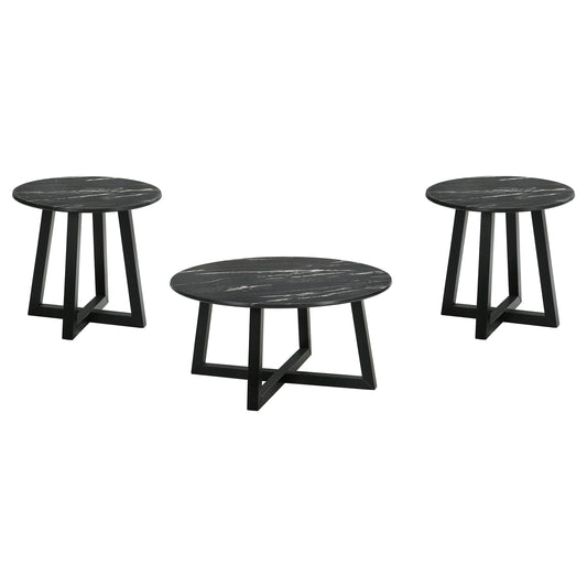 Skylark 3-piece SmartTop Coffee and End Table Set Black