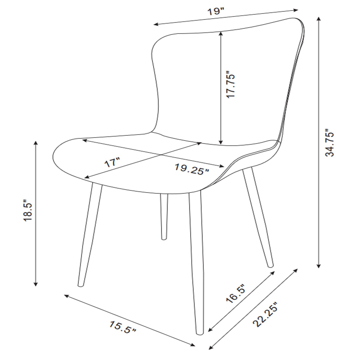 Horizon Upholstered Dining Side Chair Taupe (Set of 2)