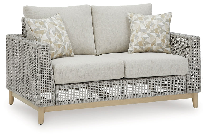 Seton Creek Outdoor Sofa and Loveseat with Coffee Table