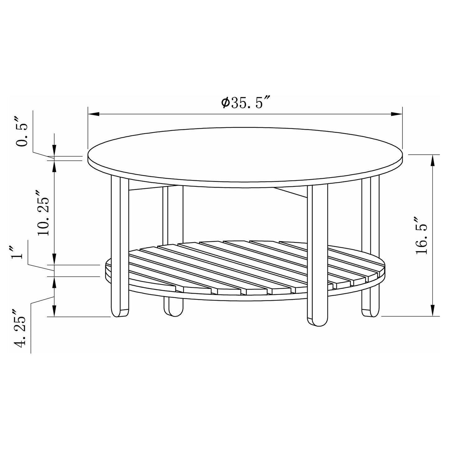 Fowler 2-piece Round Coffee and End Table Set Natural